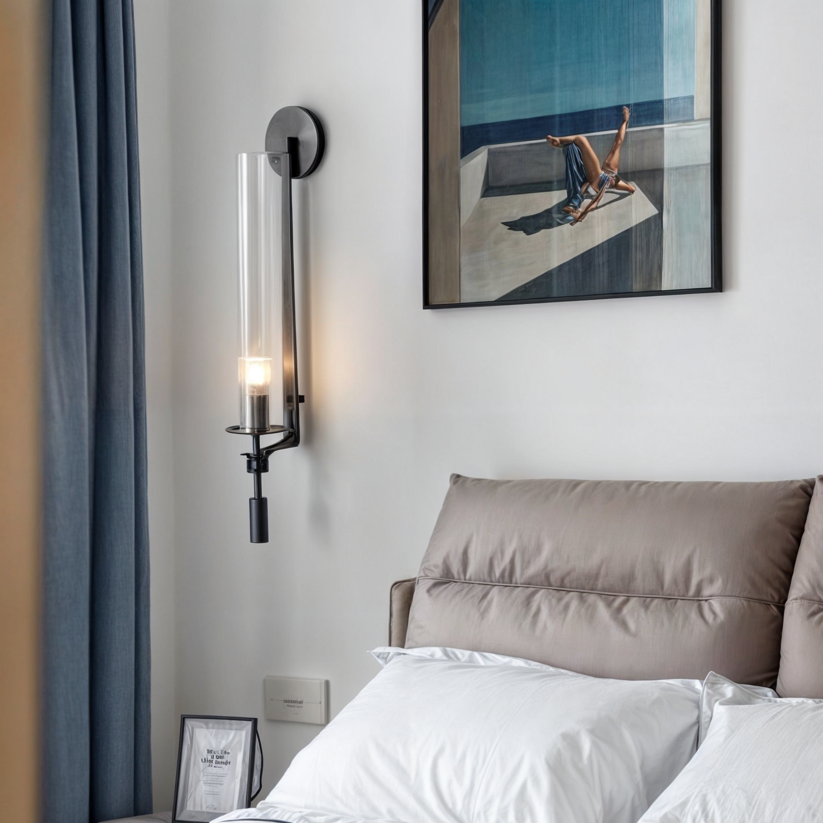 Moderne Wandleuchte Wandlampen aus Eisen und Glas | E27, 90-260V | Nordic Stil für Wohnzimmer, Schlafzimmer | Wandmontage, LED