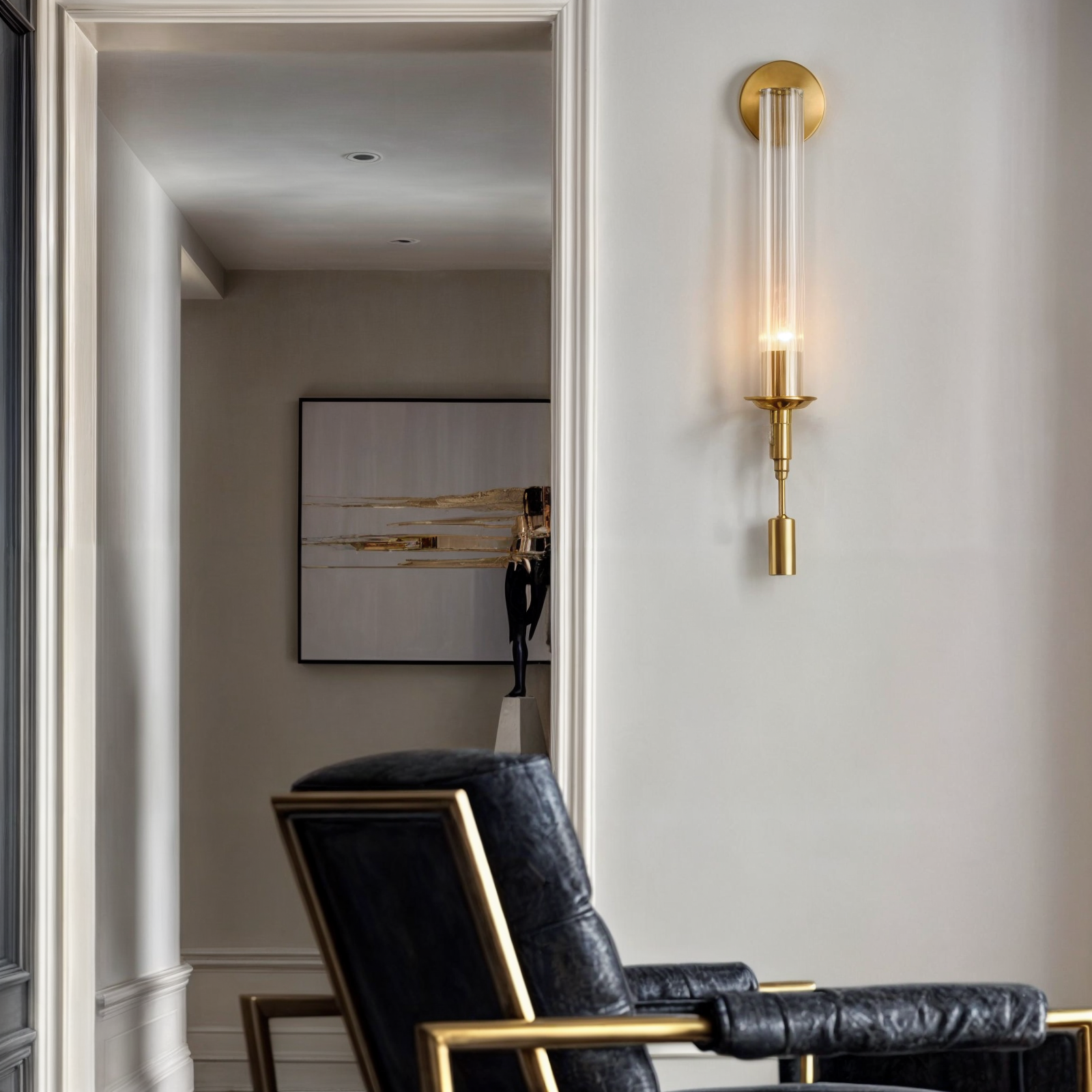 Moderne Wandleuchte Wandlampen aus Eisen und Glas | E27, 90-260V | Nordic Stil für Wohnzimmer, Schlafzimmer | Wandmontage, LED