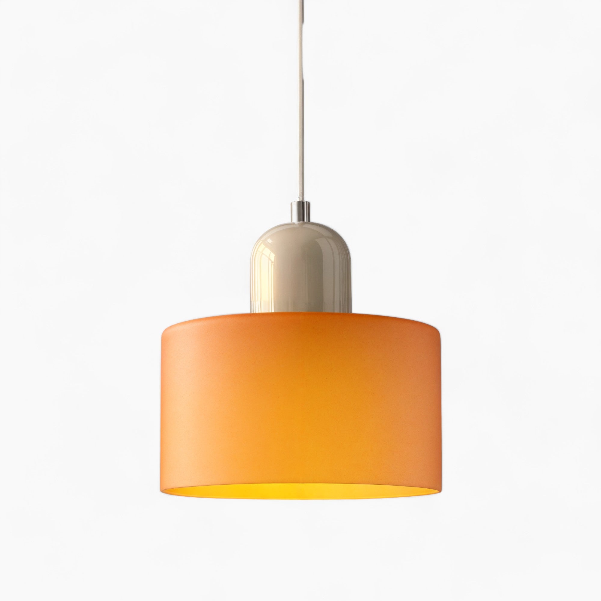 Kleine orange Glas Pendelleuchte, E27, max. 12W, höhenverstellbar, modern