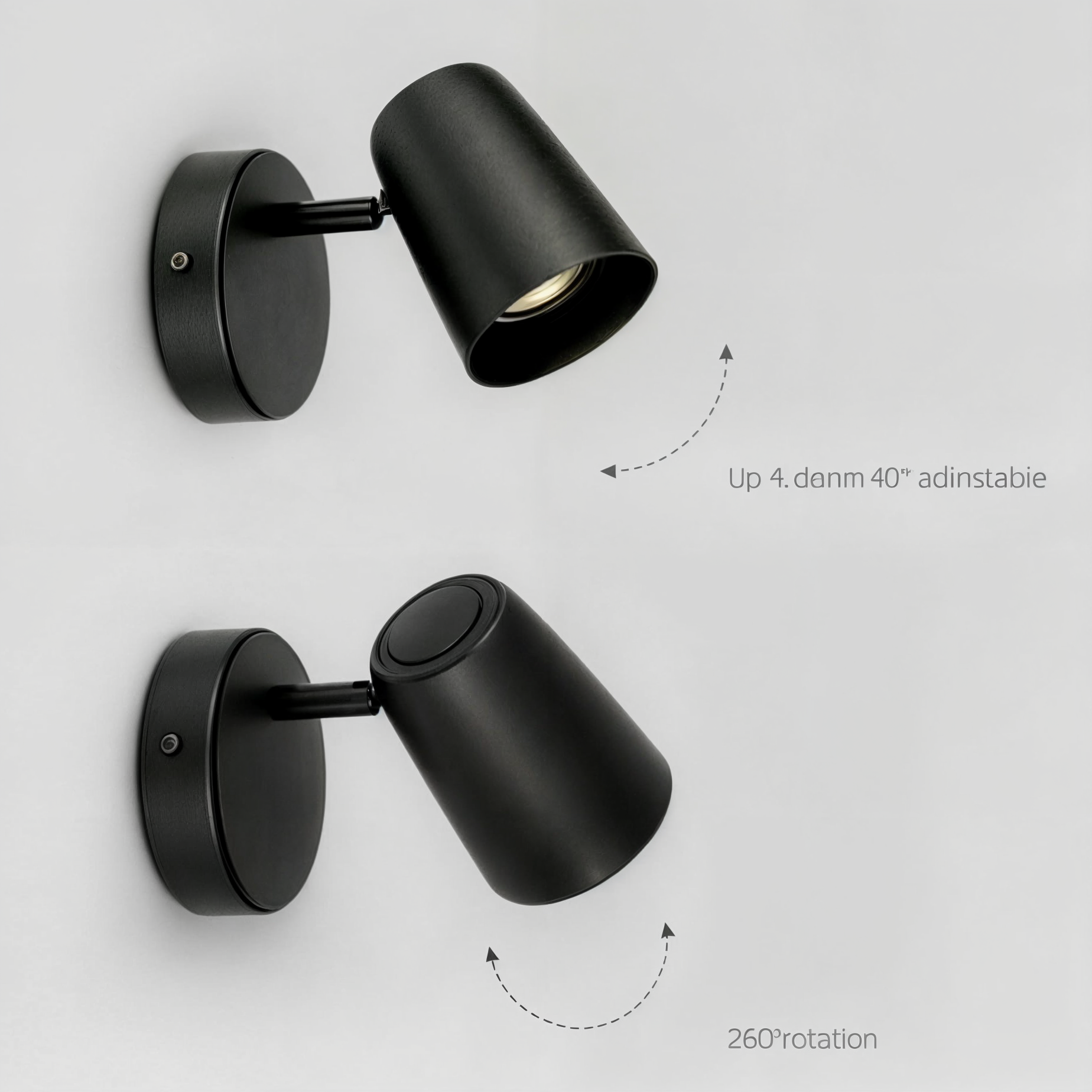 Nordic Modern Wall Sconces | LED Wandleuchte in Schwarz, Weiß, Nickel | Warm White 3000K | Einfache Installation