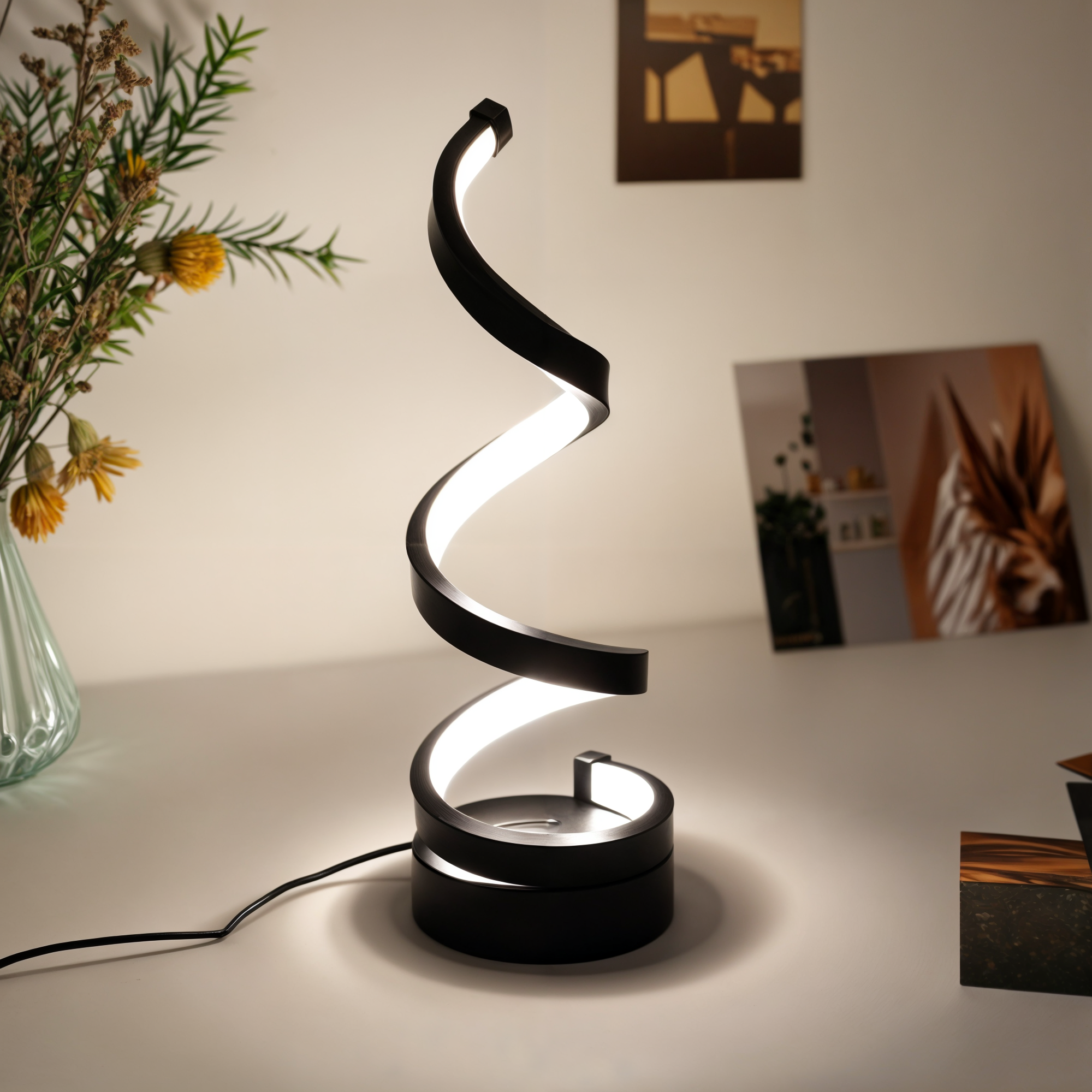Gebogene LED Schreibtischlampe, Augenschutz, Warm/Dreifarbig, Dimmbar