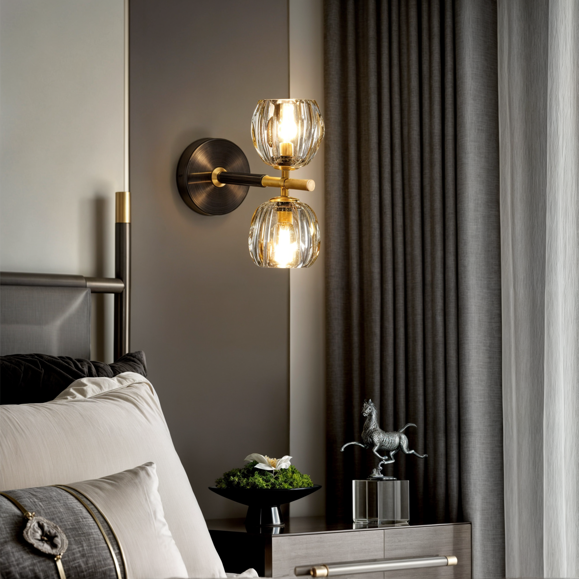 Moderne Kupferkugel-Wandleuchte, G9 LED, warmes/kaltes Licht, RoHS-zertifiziert