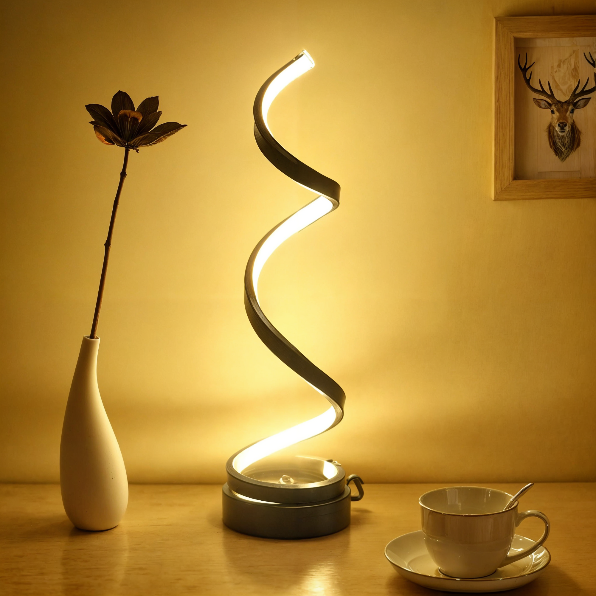 Gebogene LED Schreibtischlampe, Augenschutz, Warm/Dreifarbig, Dimmbar