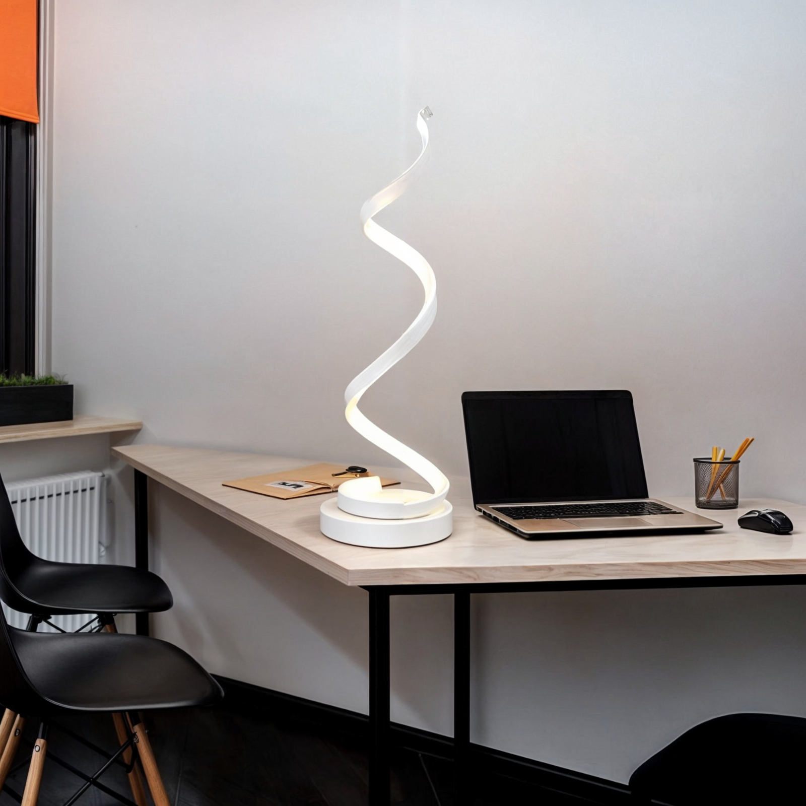 Gebogene LED Schreibtischlampe, Augenschutz, Warm/Dreifarbig, Dimmbar