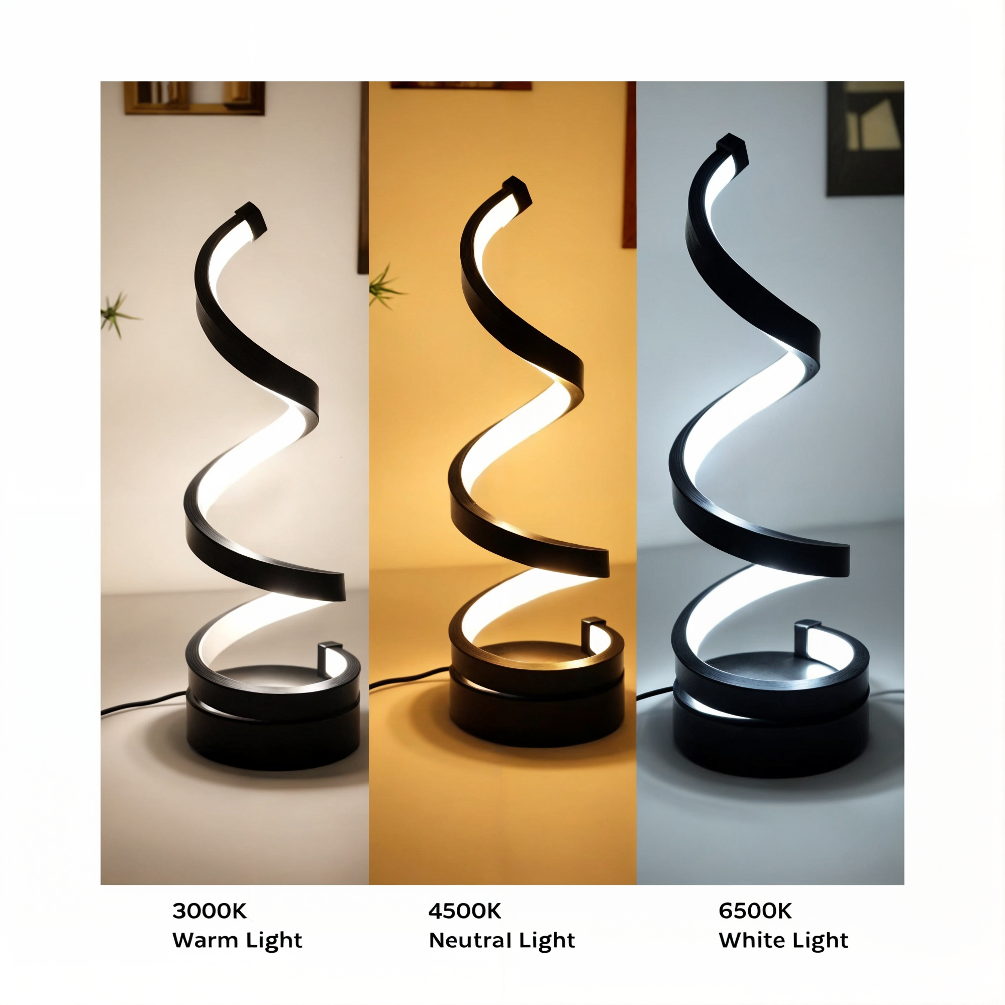 Gebogene LED Schreibtischlampe, Augenschutz, Warm/Dreifarbig, Dimmbar