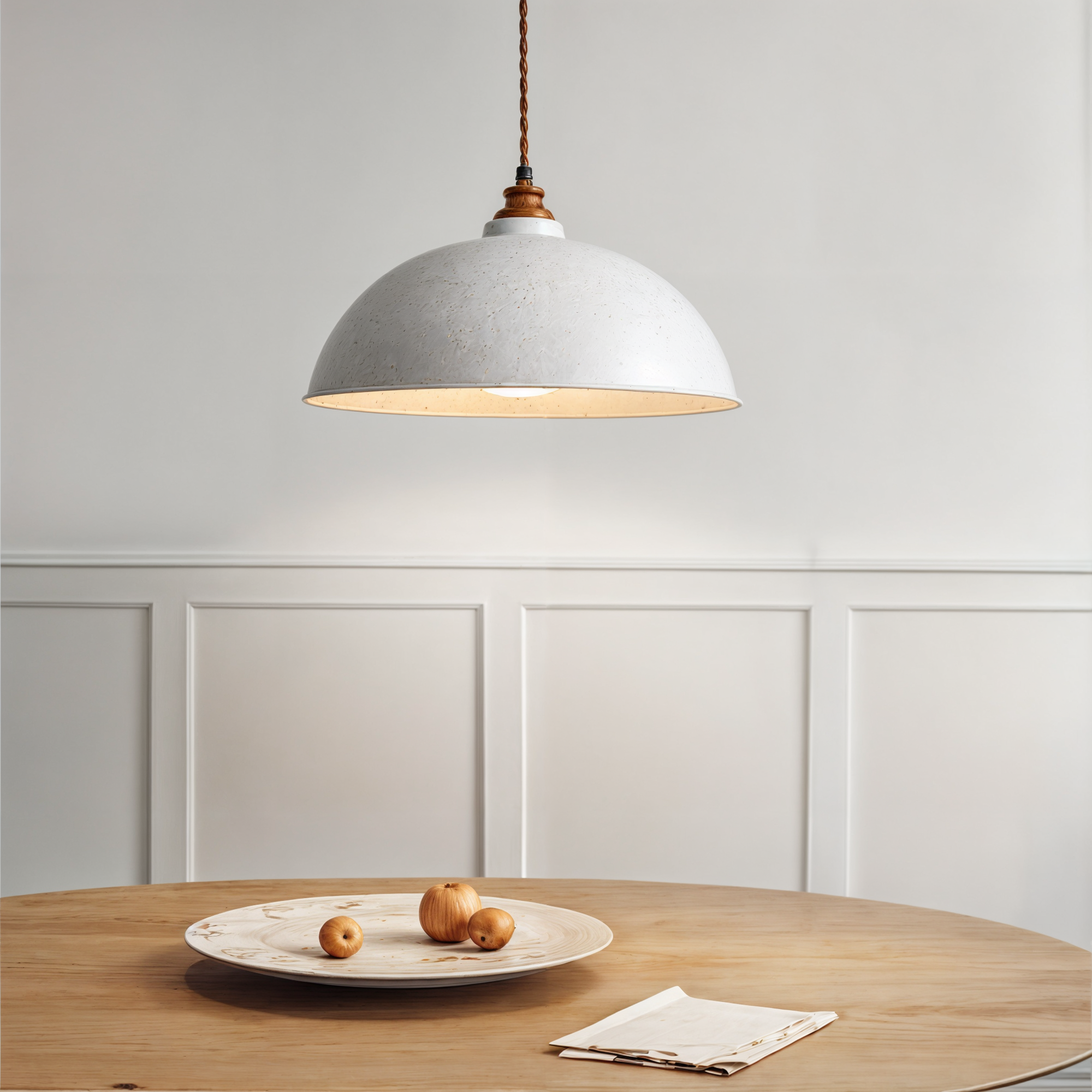 Modern Pendant Light White Wrought Iron - E27 Socket, Warm and White Light, Adjustable Height, Semi-Flush Mount