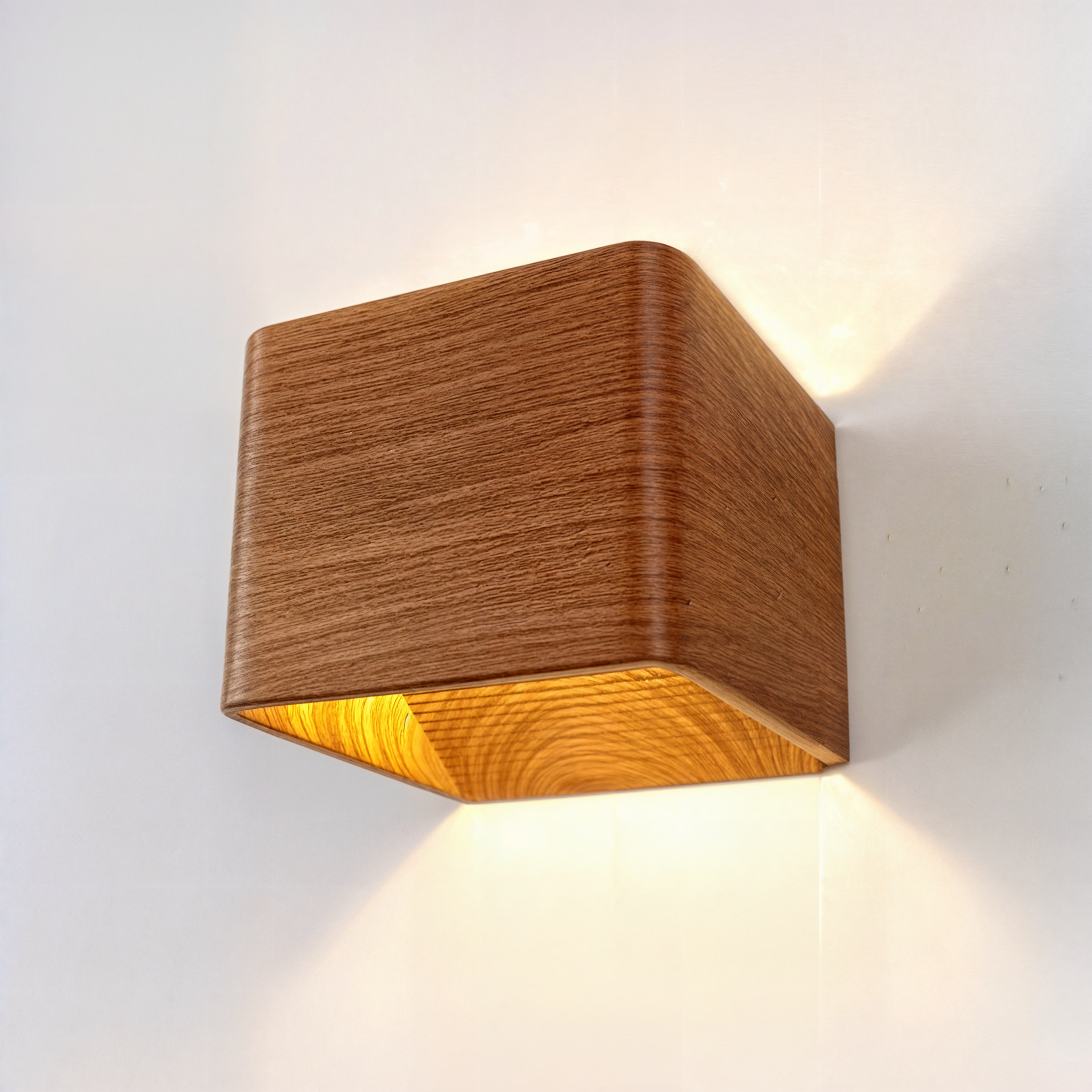 Nordische Wandleuchte in Holzoptik - Moderne LED-Wandleuchte, warmweiß/weiß, Aluminium, fest verdrahtet, Aufputzmontage