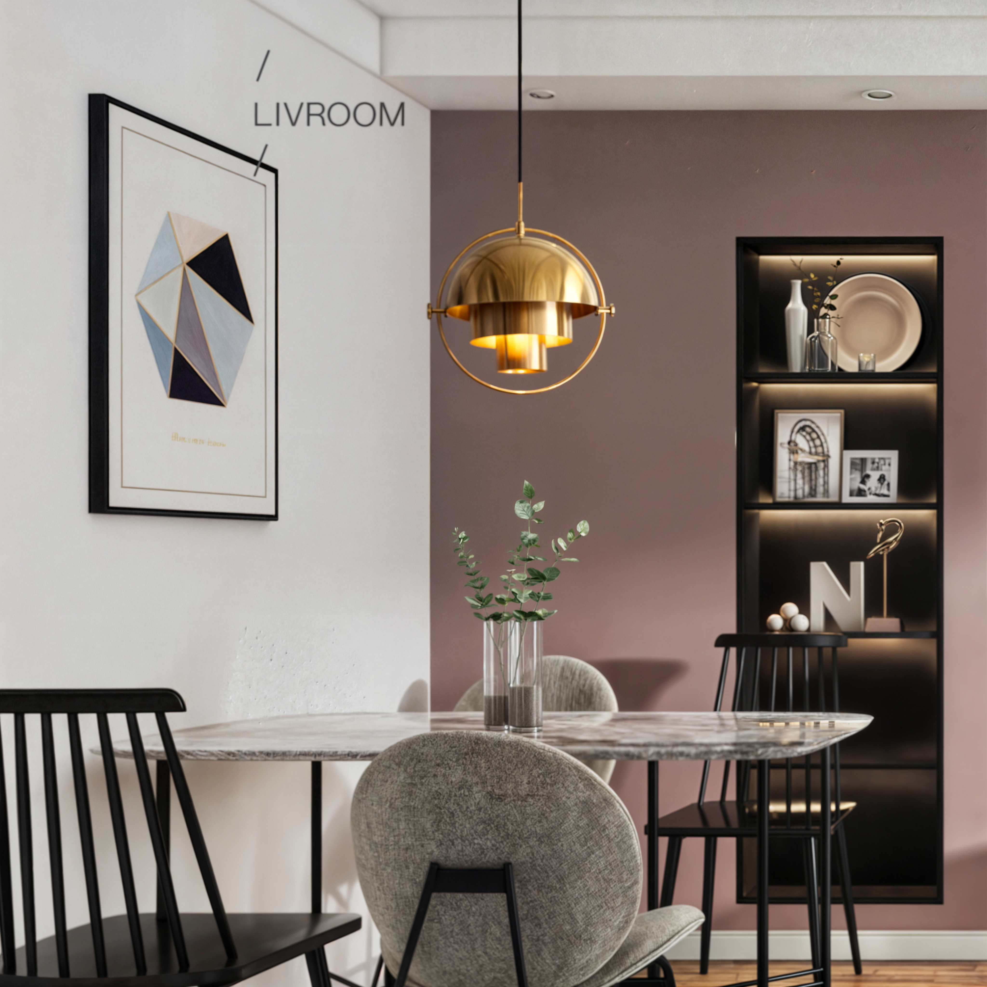 Moderne Eisen Glas Pendelleuchte | E27 Birne | Verchromte Oberfläche | Schwarz Silber Gold