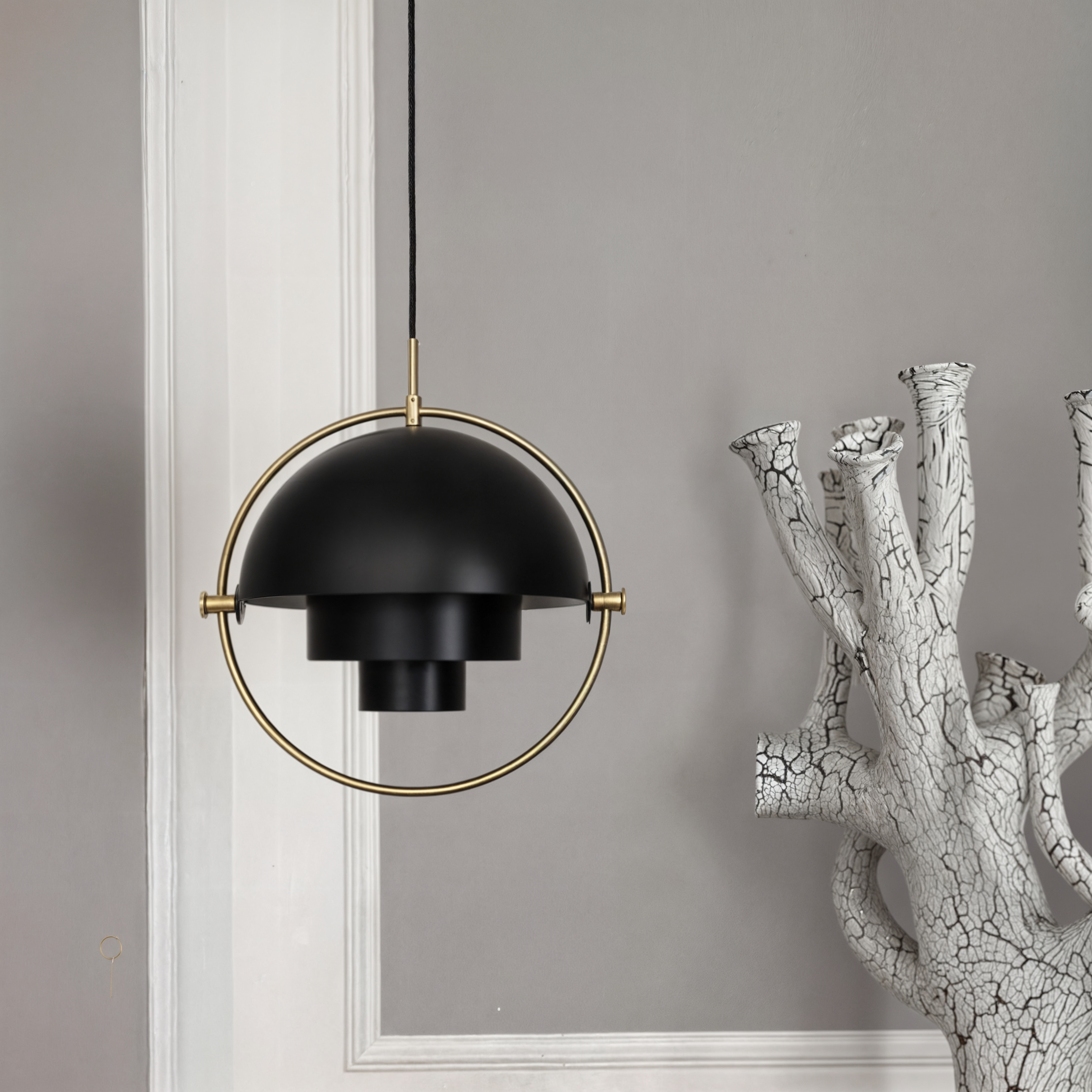 Moderne Eisen Glas Pendelleuchte | E27 Birne | Verchromte Oberfläche | Schwarz Silber Gold