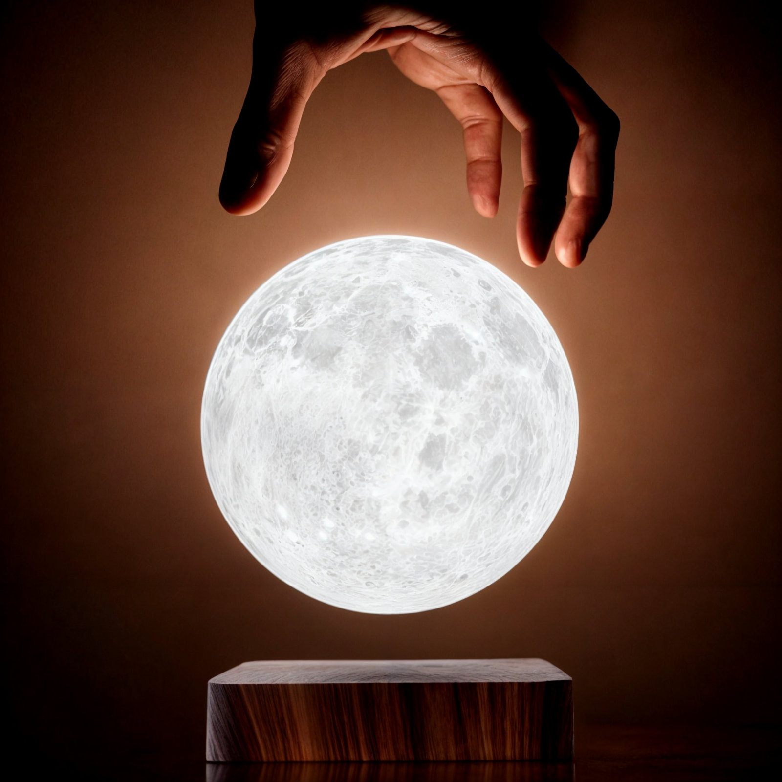 Schwebende Mondlampe – 3D Gedrucktes LED Nachtlicht, Touch & Fernbedienung, Magnetische Levitation
