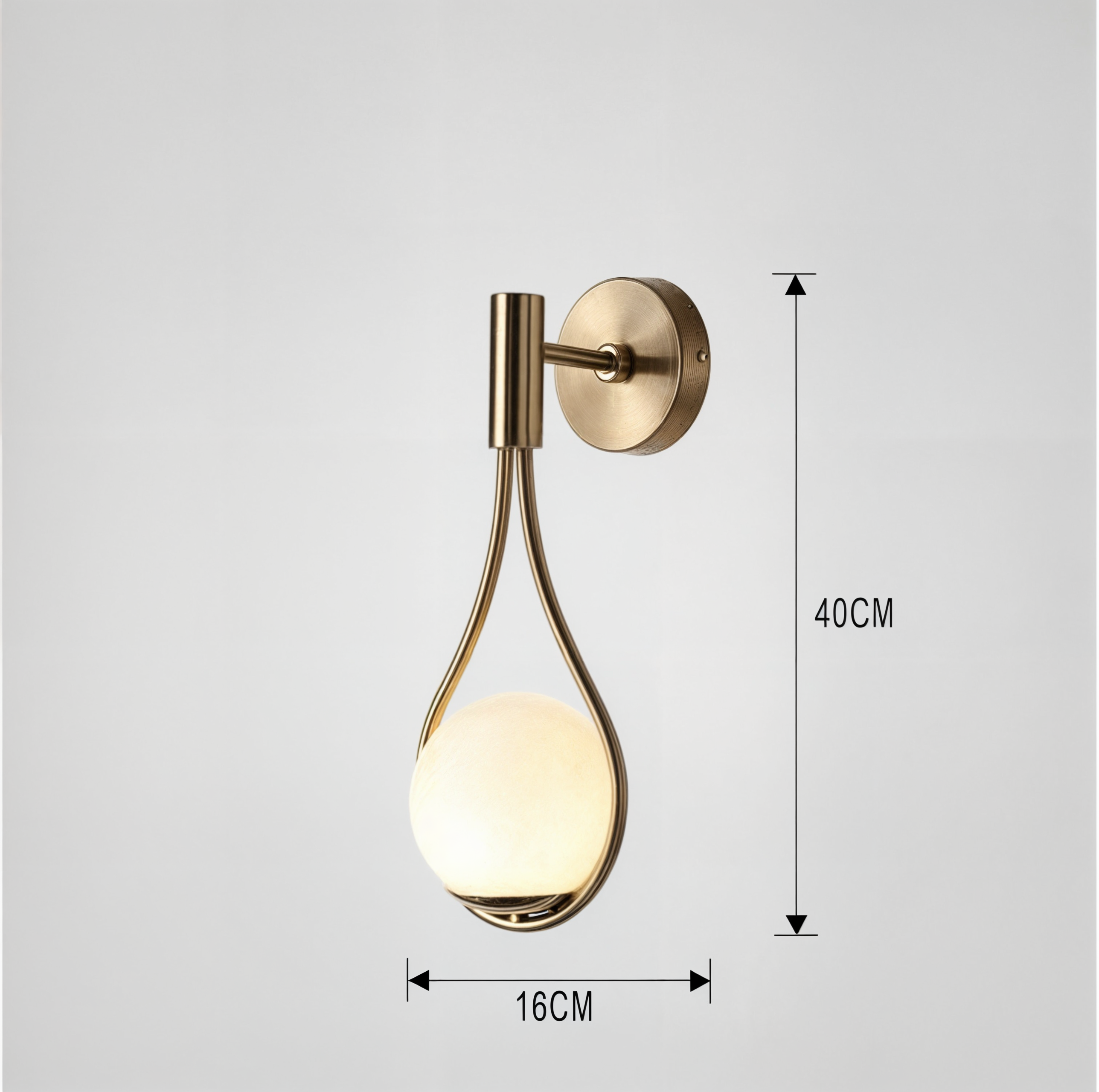 Moderne nordische Wandleuchte, Schwarz/Gold, G4 LED, Eisen+Glas, Up/Down