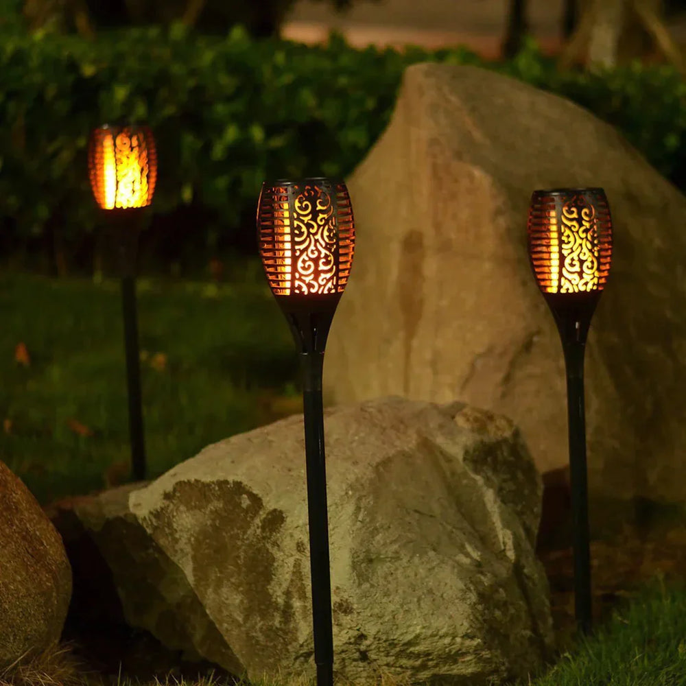 LED Solar Gartenfackeln - IP65 Wasserdicht, Automatische Ein/Aus, 10 Stunden Brenndauer - Umweltfreundliche Solar Gartenbeleuchtung