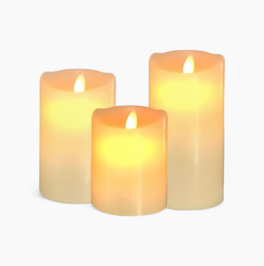 Flammenlose LED Block-Kerzen – Batteriebetrieben, Sicher & Dekorativ, Flackernde Kerzenimitation – Perfekt für Wohnzimmer, Küche & Schlafzimmer
