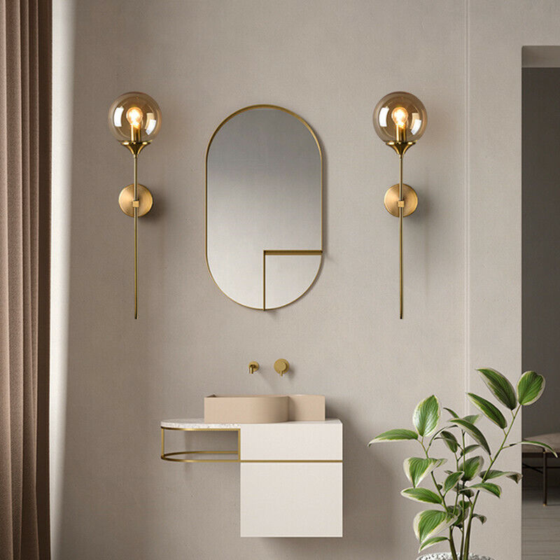 Moderne Nordische Glas Wandlampe, Klares Glas Schirm, E14 Basis, Zeitgemäßer Stil, 1-Licht, Nicht Dimmbar, AC Stromquelle