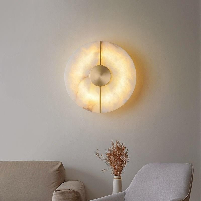 Wandlampe aus Alabaster und Messing im modernen Design