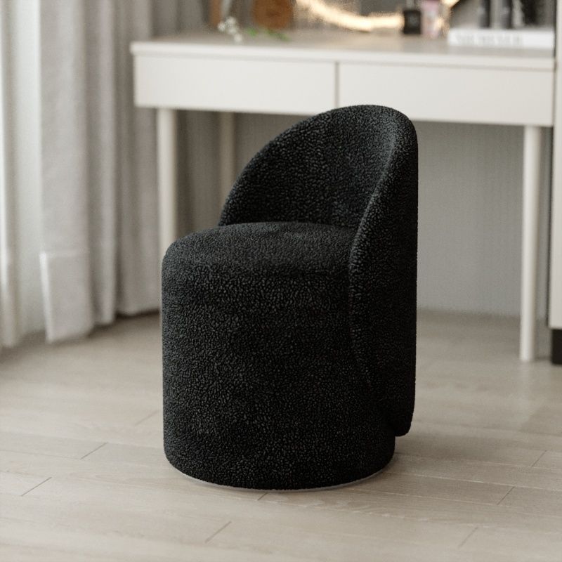 Drehbarer Schminkhocker aus Chenille-Stoff