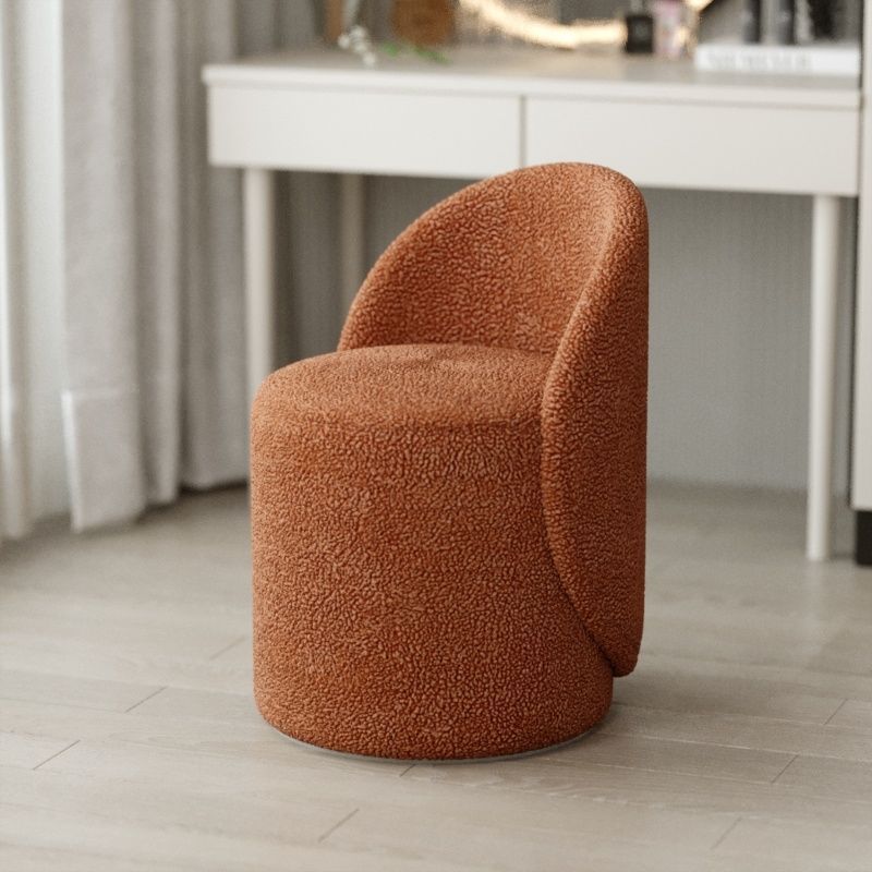 Drehbarer Schminkhocker aus Chenille-Stoff