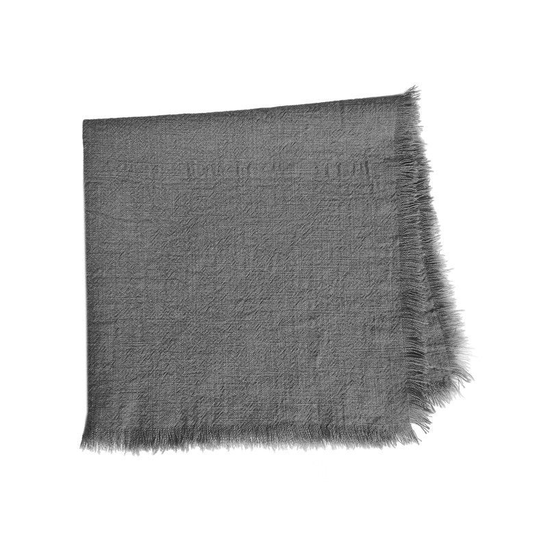 Serviette aus einfarbiger Ramie-Baumwolle mit Fransenrand