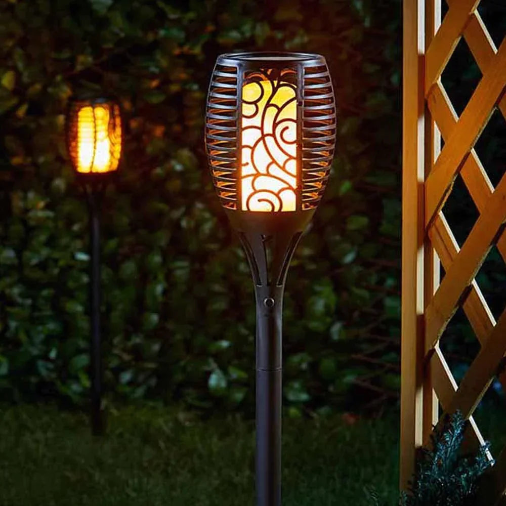 LED Solar Gartenfackeln - IP65 Wasserdicht, Automatische Ein/Aus, 10 Stunden Brenndauer - Umweltfreundliche Solar Gartenbeleuchtung