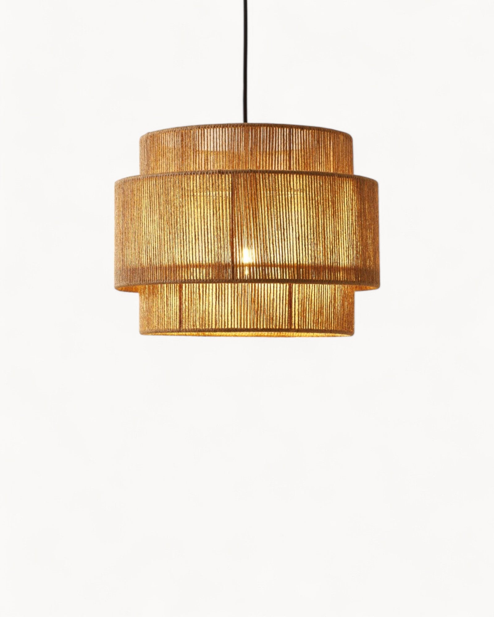 Cecillia – Hängelampe aus Jute mit natürlichem Look, Ø30 cm, H45 cm