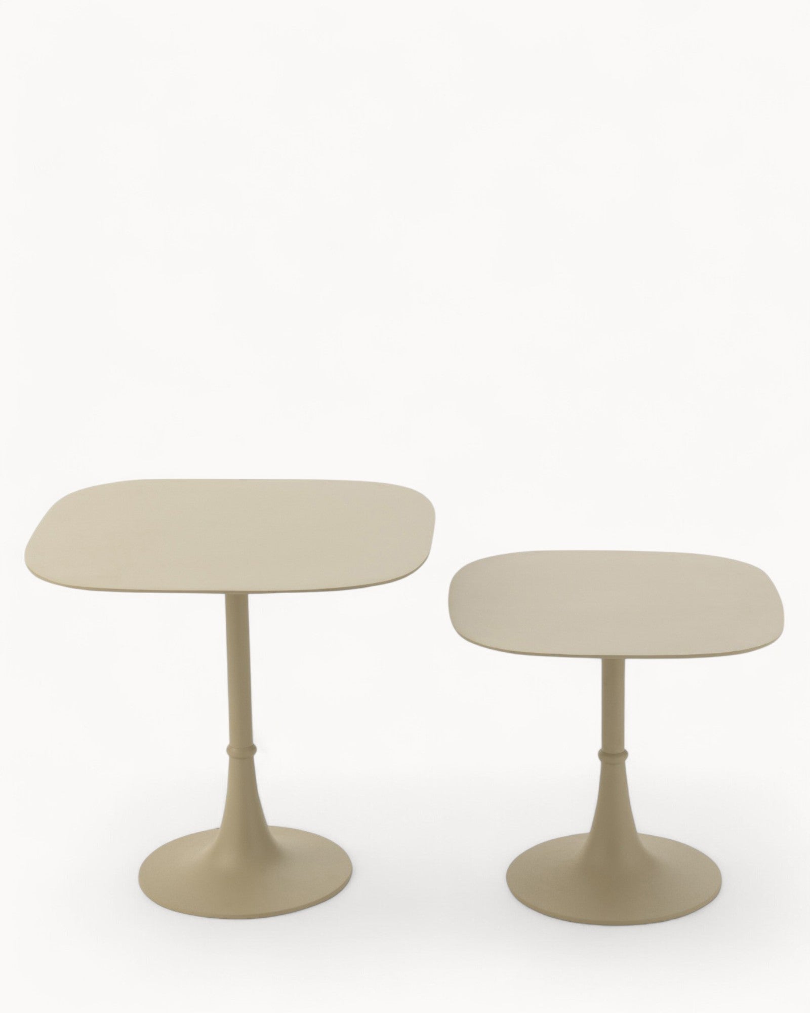 J-Line Beistelltisch 2er-Set – Aluminium Elfenbein 41x41 cm