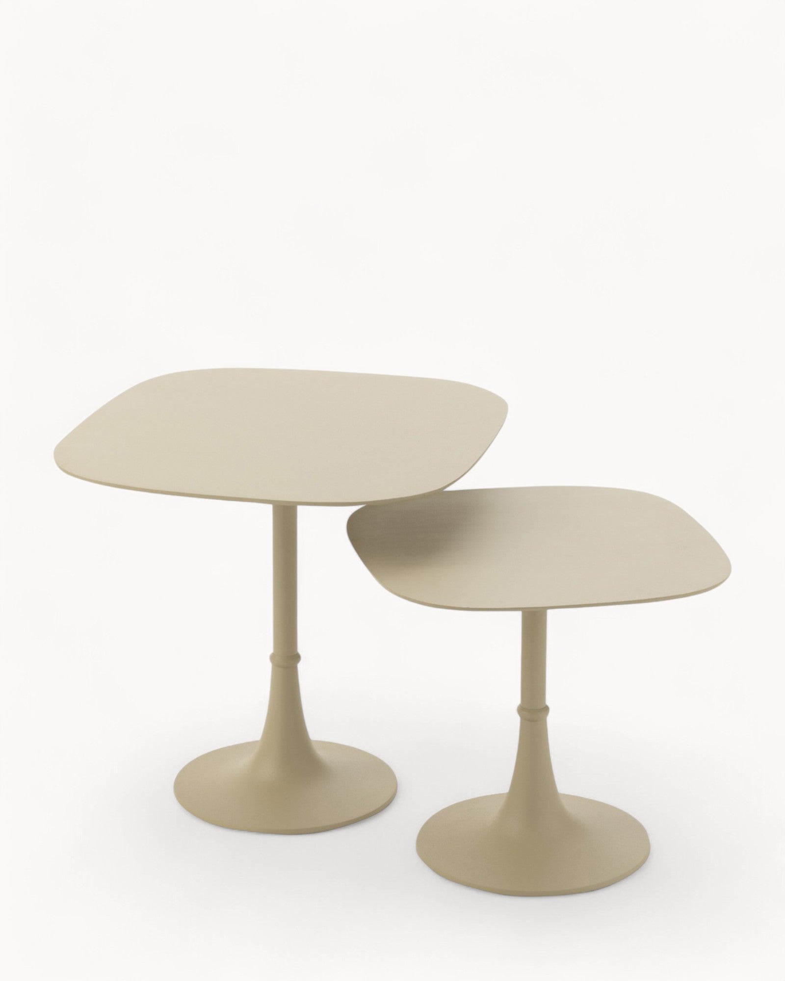 J-Line Beistelltisch 2er-Set – Aluminium Elfenbein 41x41 cm