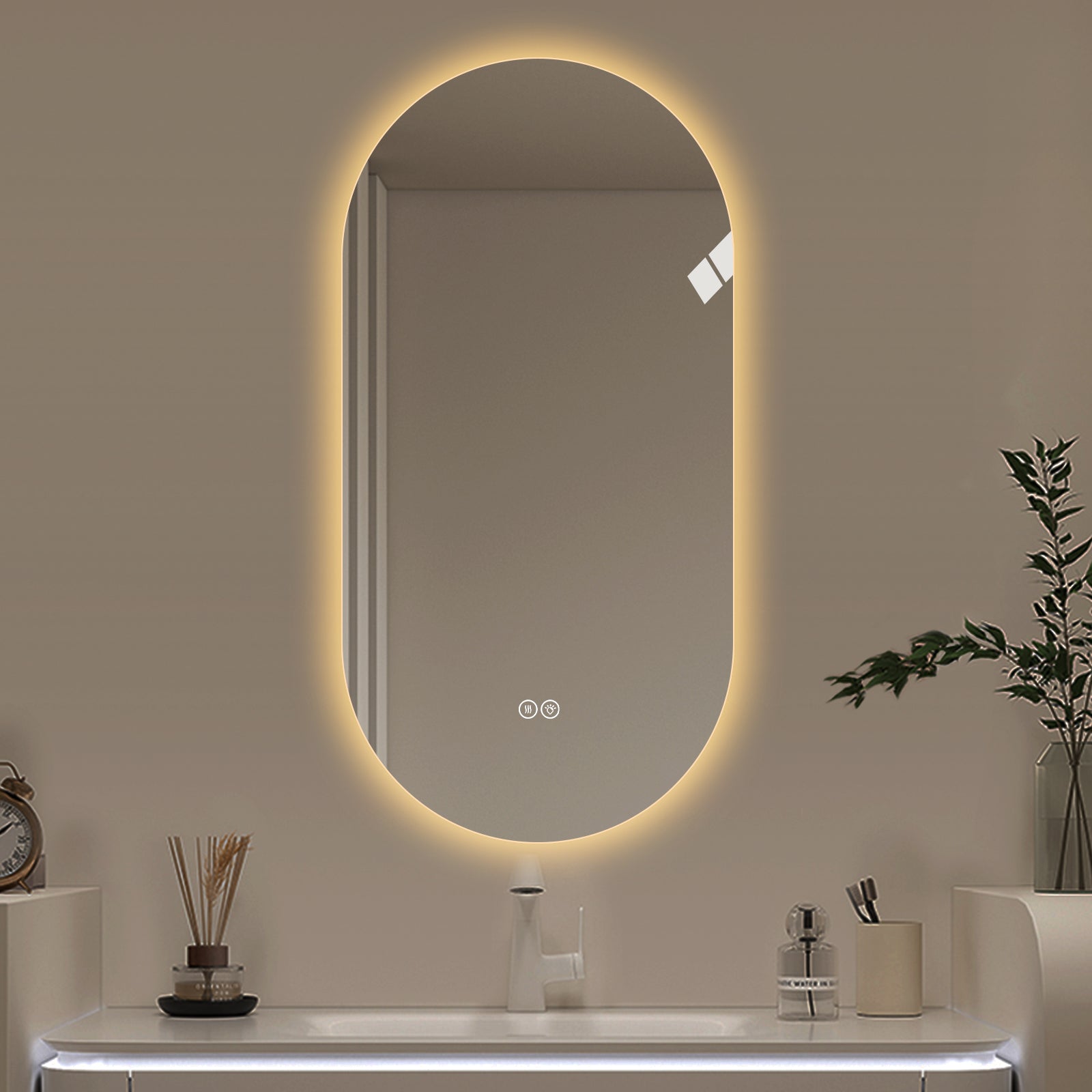 LED Badezimmerspiegel mit Touch-Funktion und Anti-Beschlag