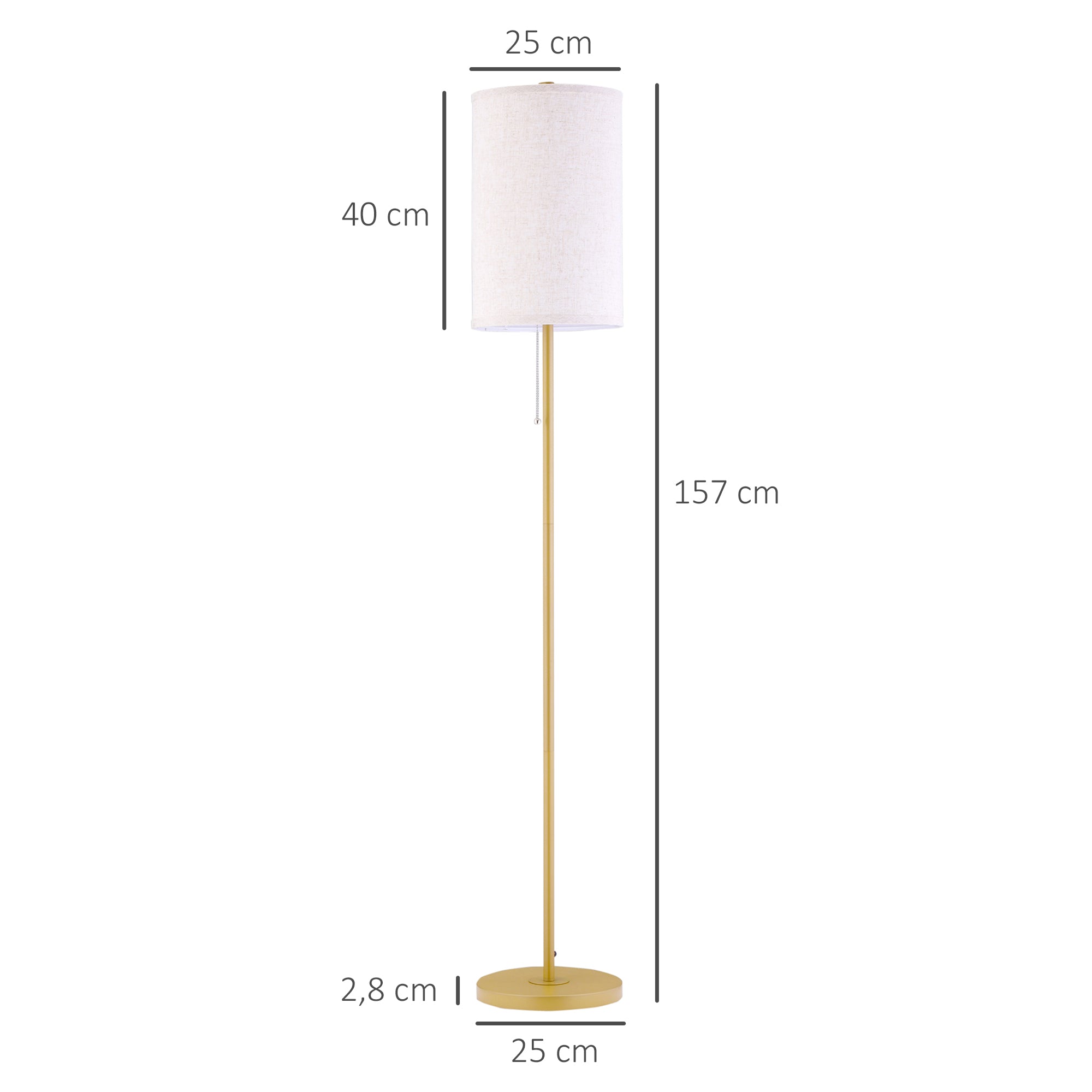 Elegante Stehleuchte mit Stoffschirm für modernes Wohnambiente