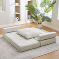 Klappbares Schlafsofa in Beige – Multifunktionales Bodensofa mit Kissen