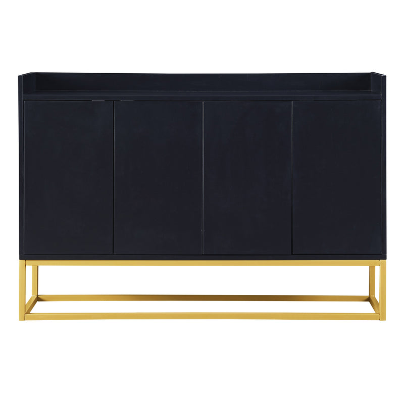 Minimalist Black 4-Door Sideboard Cabinet
