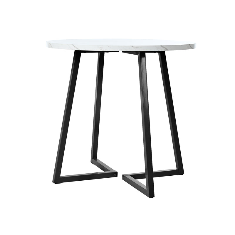 Runder Esstisch – Modernes Design mit Marmoroptik & Metallgestell