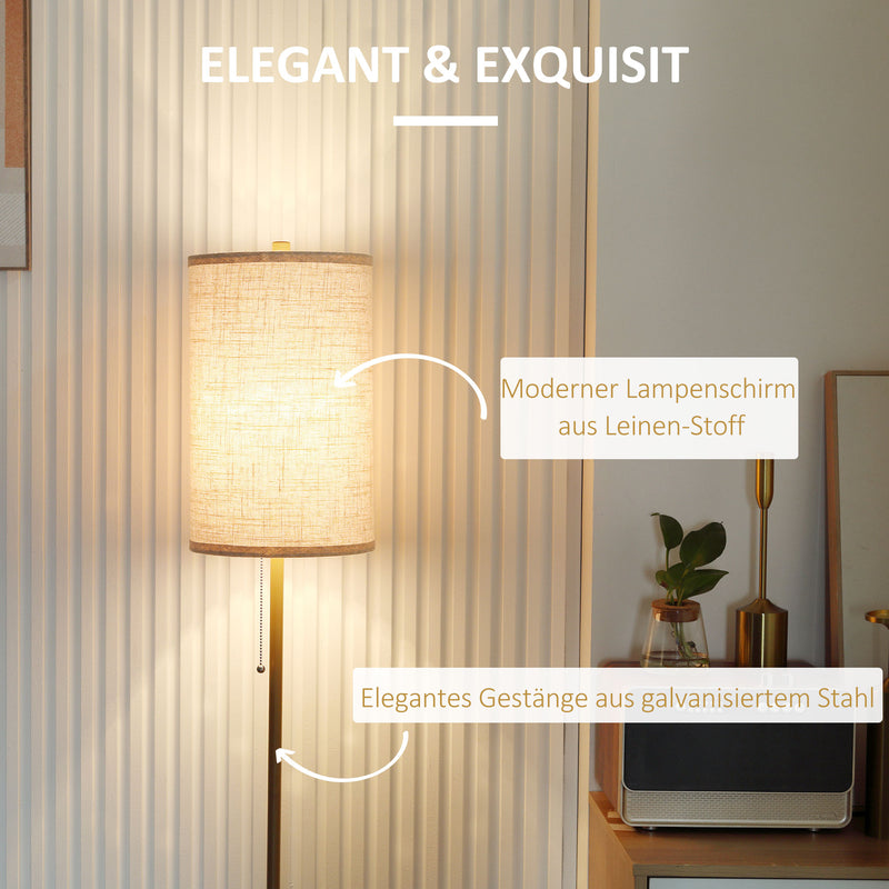 Elegante Stehleuchte mit Stoffschirm für modernes Wohnambiente