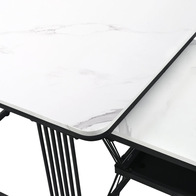 2er-Set moderne Couchtische in Marmoroptik