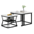 2er-Set moderne Couchtische in Marmoroptik