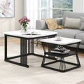 2er-Set moderne Couchtische in Marmoroptik