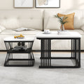 2er-Set moderne Couchtische in Marmoroptik