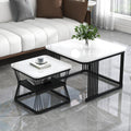 2er-Set moderne Couchtische in Marmoroptik