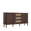 Modernes Sideboard mit Rattan-Details und Schiebetüren