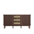 Modernes Sideboard mit Rattan-Details und Schiebetüren