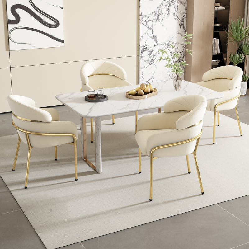 Samt Esszimmerstuhl mit Metallgestell im modernen Design
