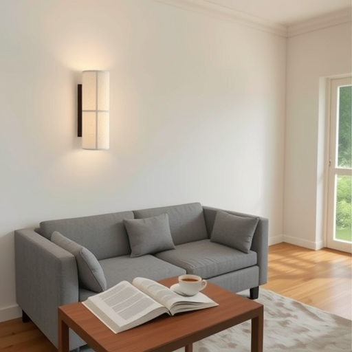 Wabi Sabi Stoff-Wandleuchte fürs Bett