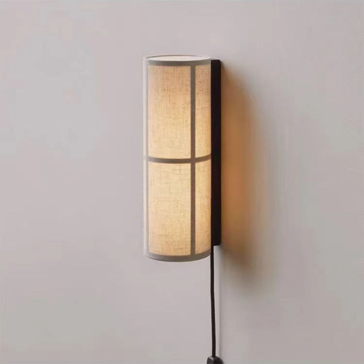 Wabi Sabi Stoff-Wandleuchte fürs Bett