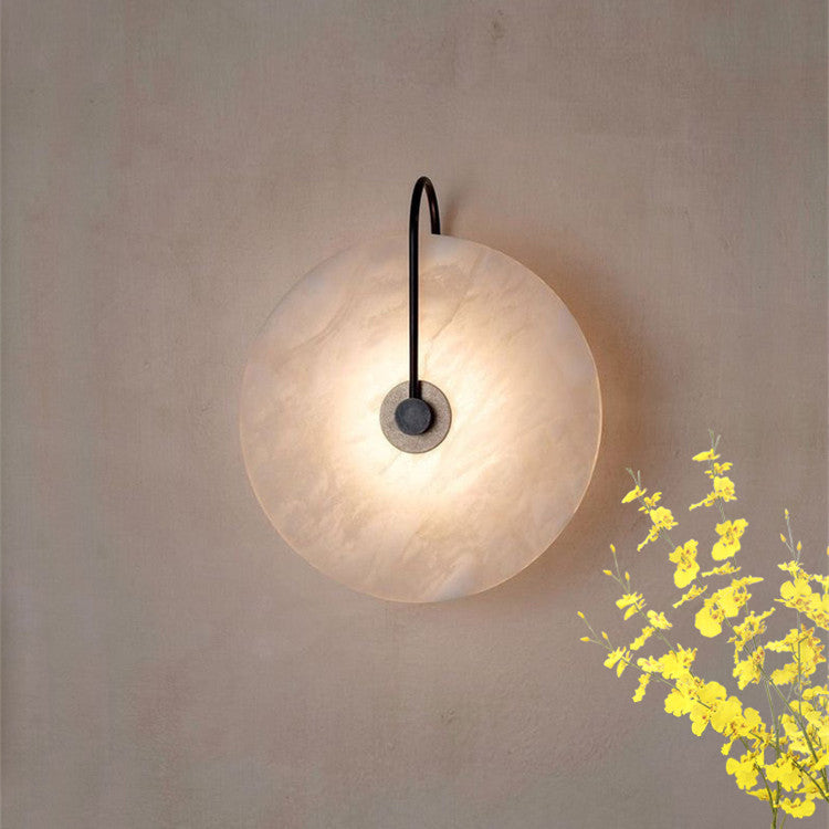 Moderne Alabaster Wandleuchte mit elegantem Kreisdesign