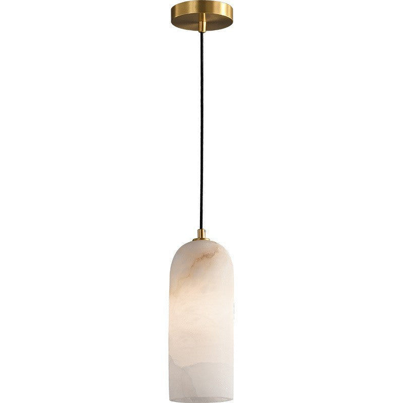 Moderne Pendelleuchte aus Alabaster und Kupfer für stilvolle Akzentbeleuchtung