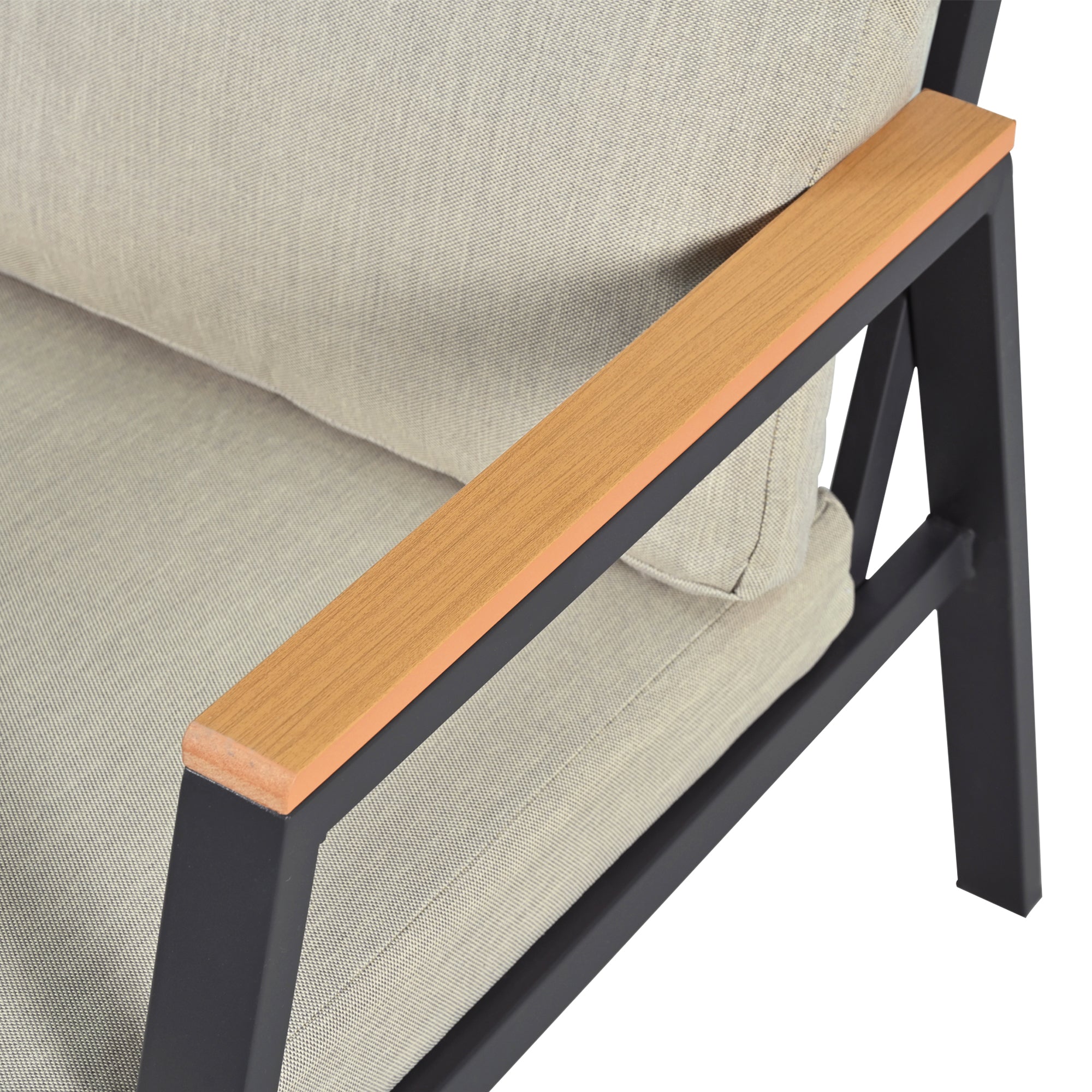 Outdoor 2-Sitzer Sofa – Gartenbank im Industrial Design mit Stahlrahmen und Komfortpolster