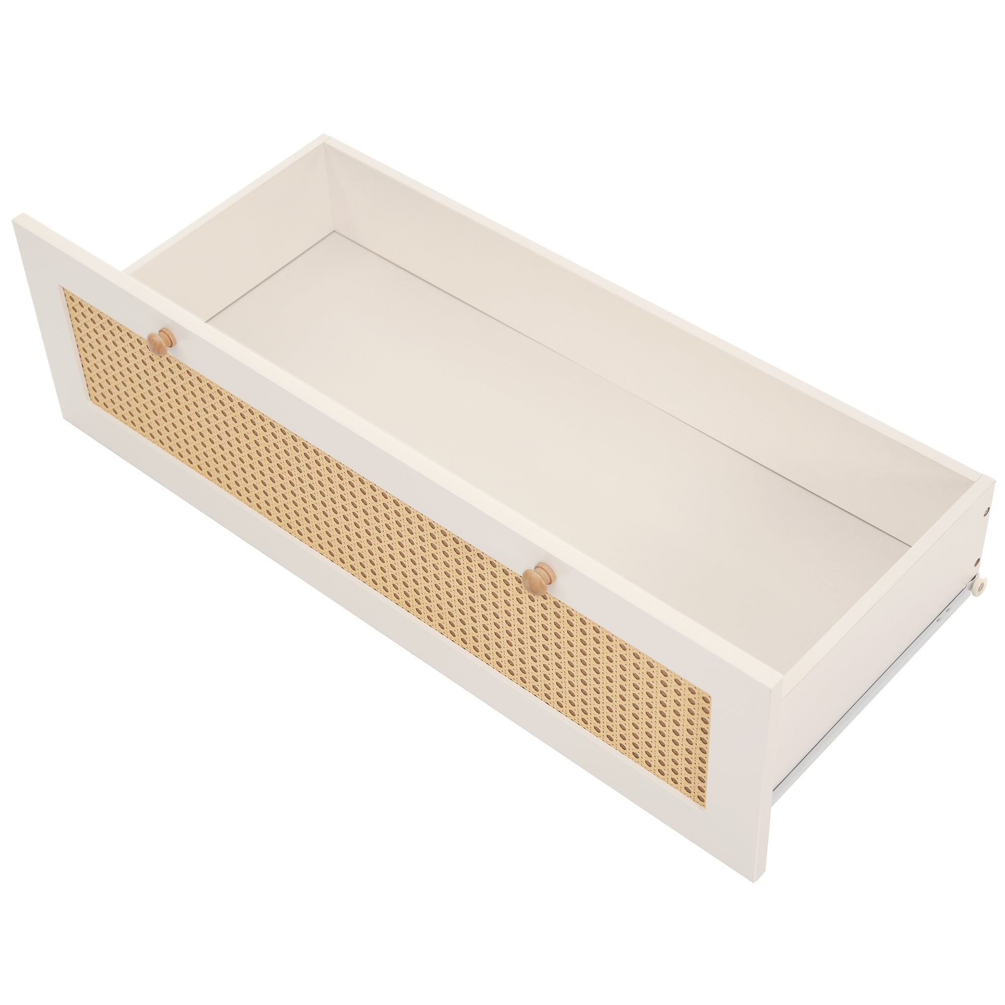 Landhaus Kleiderschrank mit Rattanfront und vielseitigem Stauraum