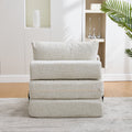 Klappbares Schlafsofa in Beige – Multifunktionales Bodensofa mit Kissen