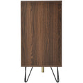 Exklusives Sideboard mit Chevron-Holzdesign und goldenen Details