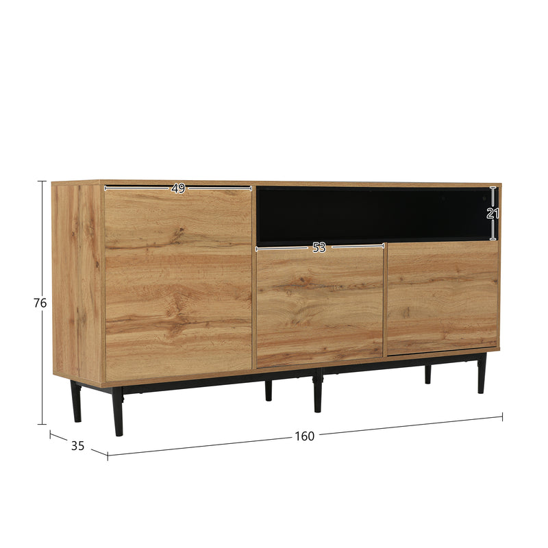 Modern Wooden Sideboard with 3 Doors