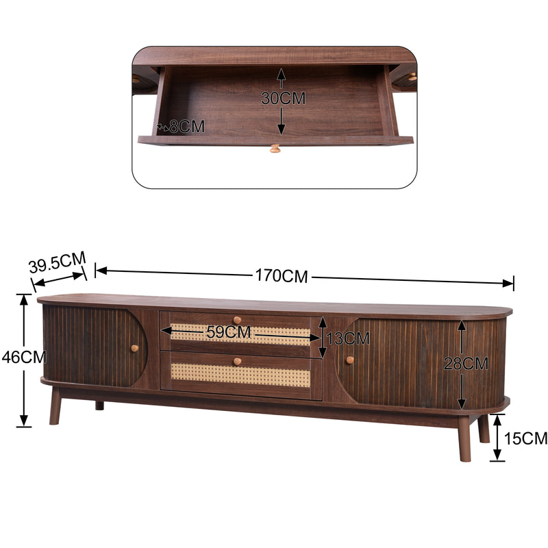 TV-Schrank im natürlichen Rattan-Design